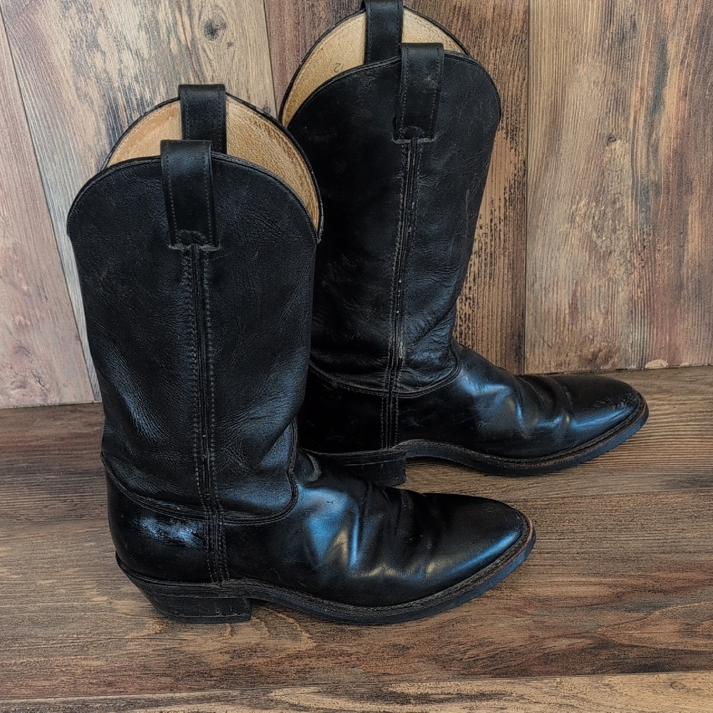 Justin Boots #3040 Black Tobias BiltRite Western Cowboy Boots 9.5D F163